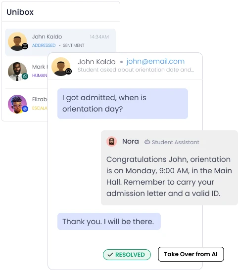 AI Follows up with students